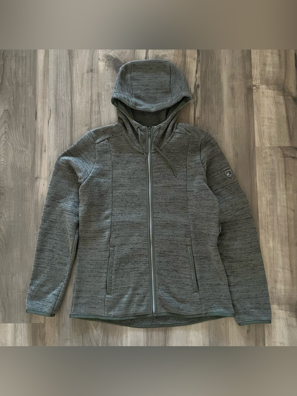 Kuhl Ascendyr Hoodie Womens Medium Green 4376 Full Zip Sweatshirt Outdoors